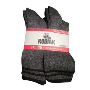KODIAK TRAIL CREW SOCKS MEN'S 7-12 6 PAIRS‎ DARK GRAY HEATHERED MOISTURE WICKING